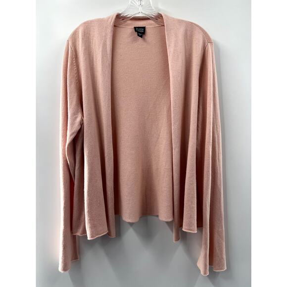 Eileen Fisher Women's Pink Silk Blend Long Sleeve Open Front Cardigan Size Large - Picture 1 of 6